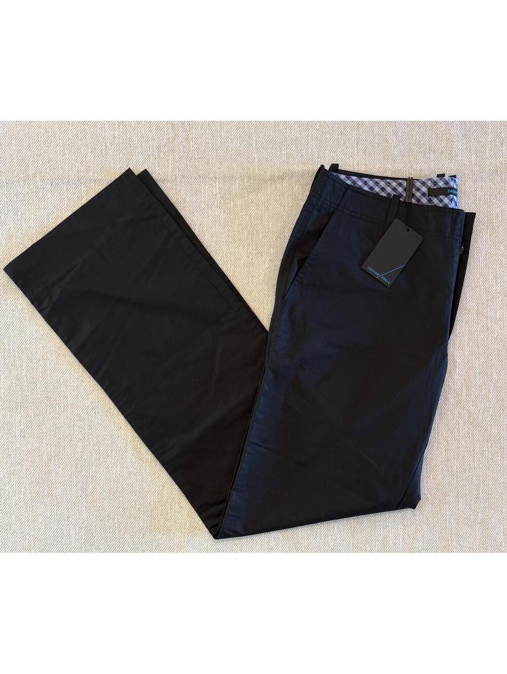 Zachary Prell Black Cotton Chino Pants Straight Leg Men's Size 32 x 32 NWT